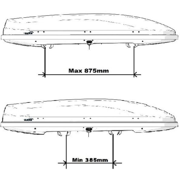 Krovni kofer 370L sivi Hakr Magic 370