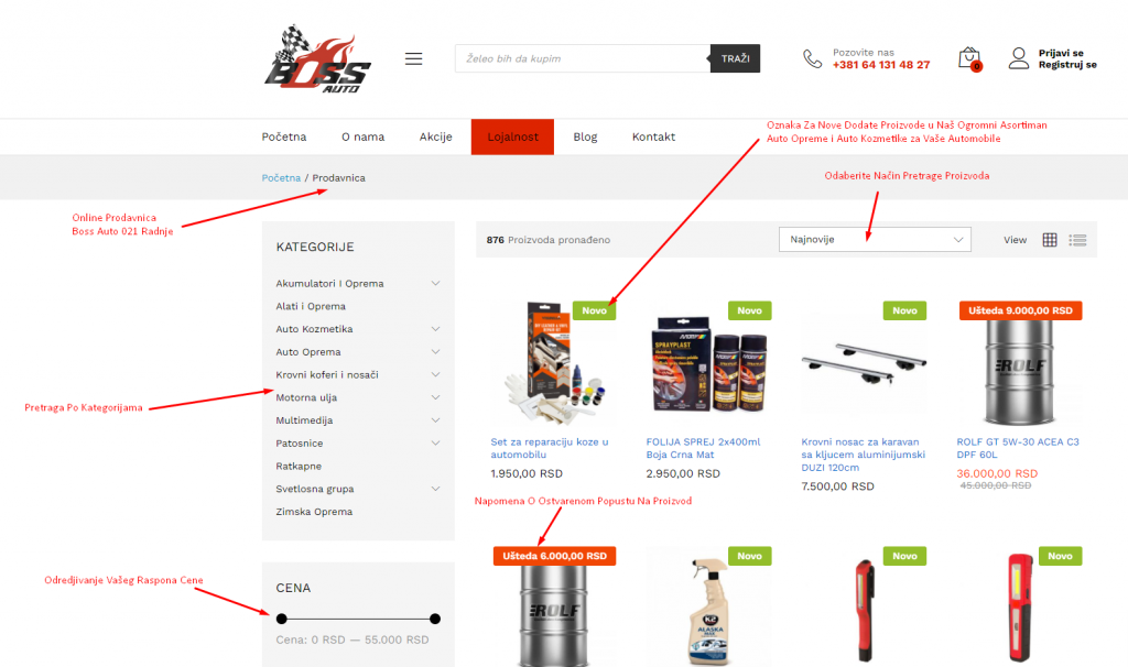 Prodavnica - Boss Auto 2.0 Online Kupovni Sajt